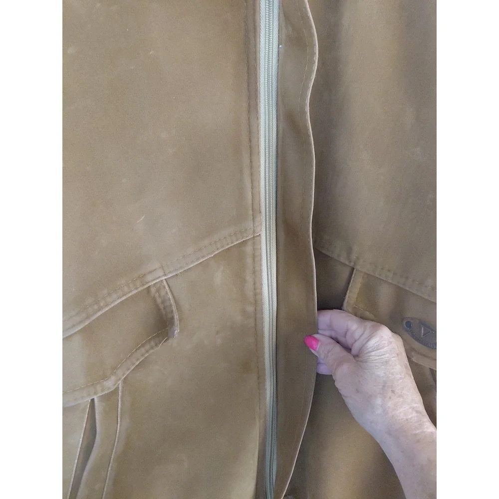 Vintage Spiezia tan leather Suede bomber jacket inner Lining S XL Made In Italy